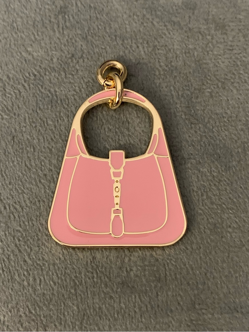 Pink Enamel Handbag Charm Keychain